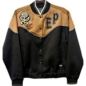 Scotch & Soda Elvis Presley Tribute Varsity Bomber Jacket Black Gold‎ Patches XS